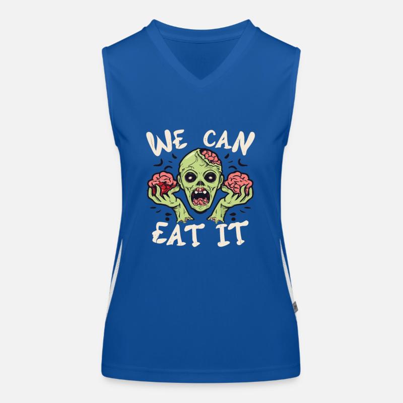 We Can Eat It Zombie Halloween Zombies Funktionelles Kontrast-Tank Top für Frauen