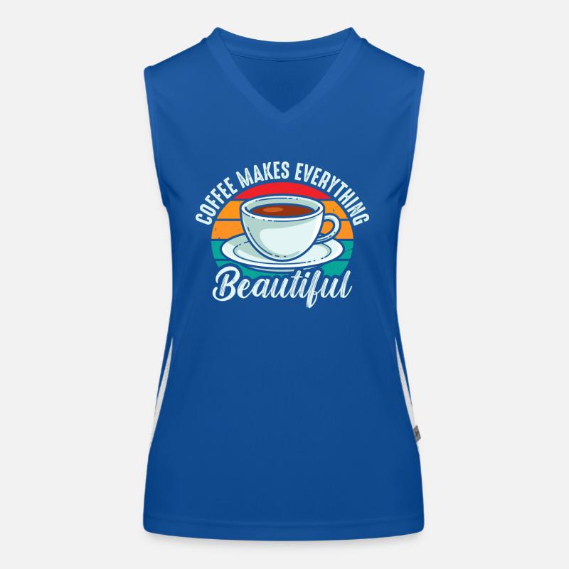 Coffee makes everything nice and retro Women's Functional Contrast Tank Top