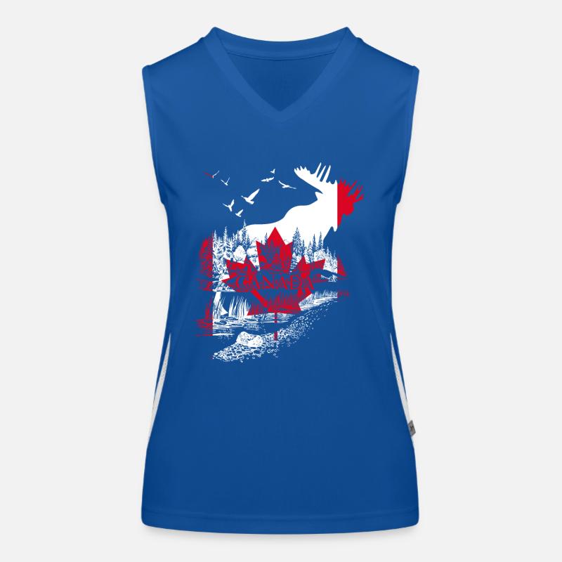 FÊTE DU DRAPEAU DE L’ORIGNAL DU CANADA Débardeur respirant contrasté Femme