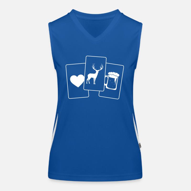 Herz - Bier - Hirsch - Funktionelles Kontrast-Tank Top für Frauen