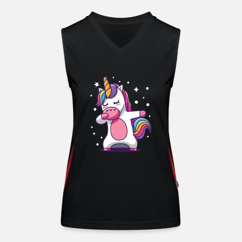 Dab Dabbing Licorne Dabbing Danse de la licorne Débardeur respirant contrasté Femme