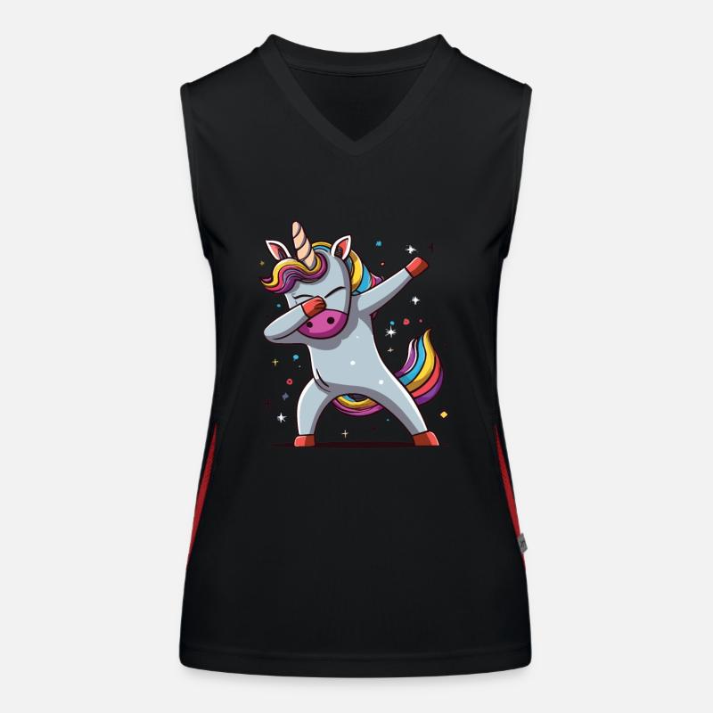 Dab Dabbing Licorne Dabbing Danse de la licorne Débardeur respirant contrasté Femme