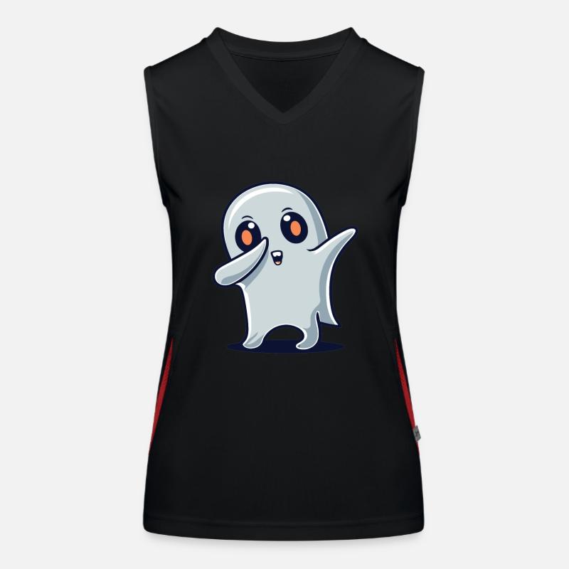 Ghost Dabbing Halloween Dabbing Dab Ghost Débardeur respirant contrasté Femme
