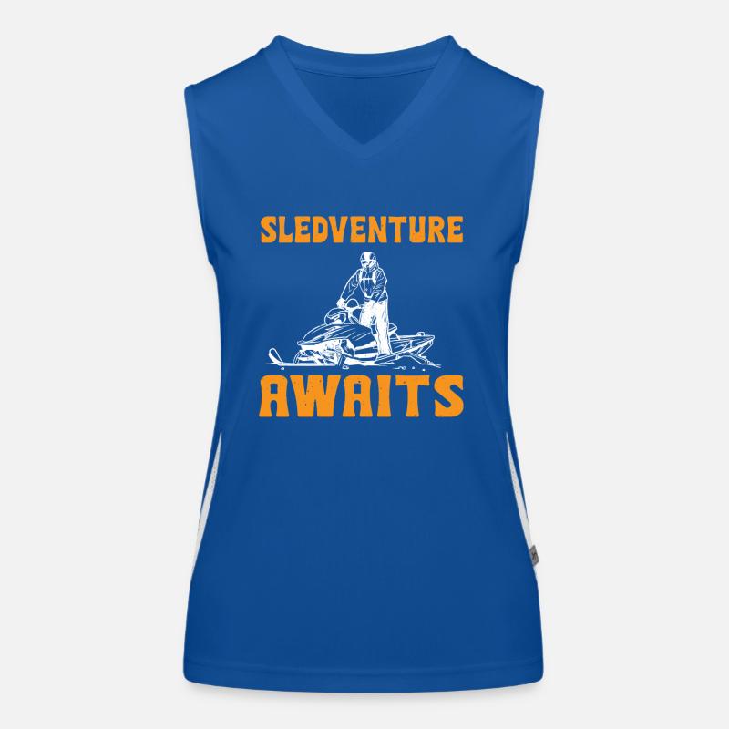 Funny snowmobile design Women's Functional Contrast Tank Top