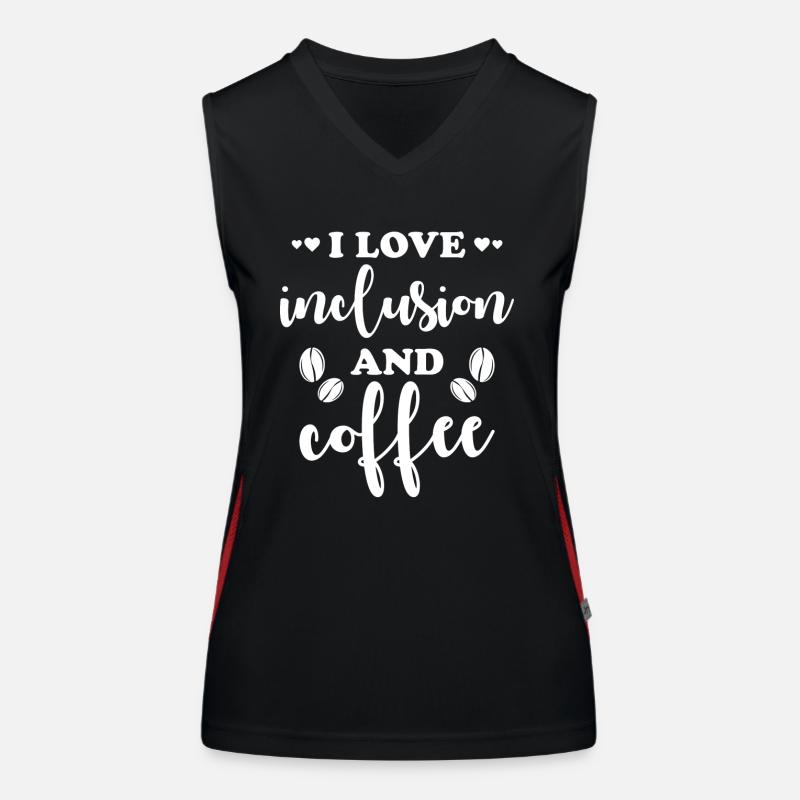 J’aime l’inclusion et le café Débardeur respirant contrasté Femme