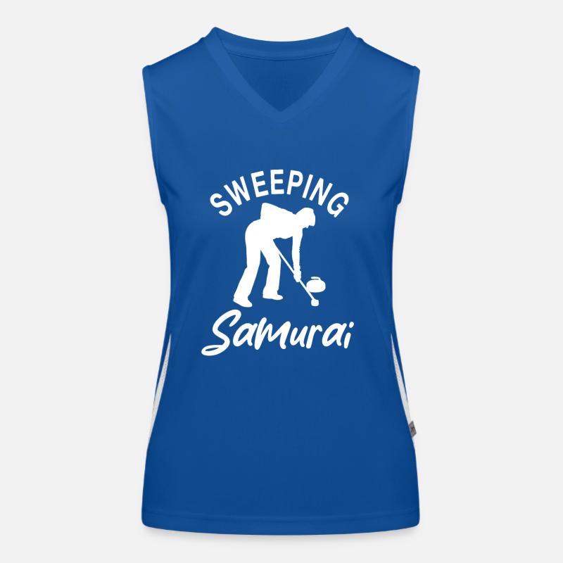 Sweeping Samurai Curling Design Funktionelles Kontrast-Tank Top für Frauen