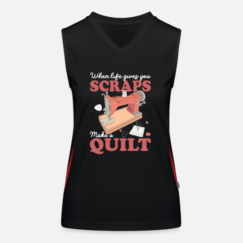 Wenn das Leben dir Reste schenkt Quilts machen Funktionelles Kontrast-Tank Top für Frauen