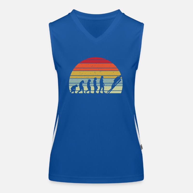 Skispringen Evolution Funktionelles Kontrast-Tank Top für Frauen