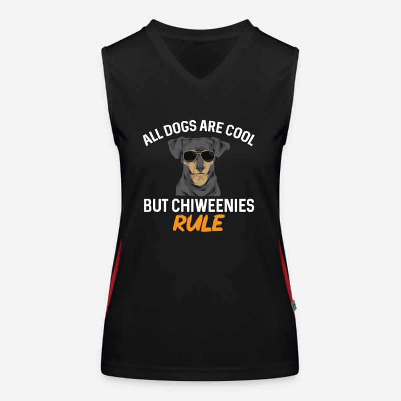 Chiweenie Dog Women's Functional Contrast Tank Top