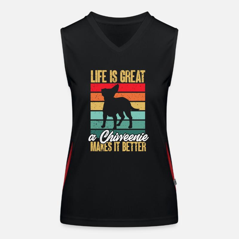 Chiweenie Dog Women's Functional Contrast Tank Top