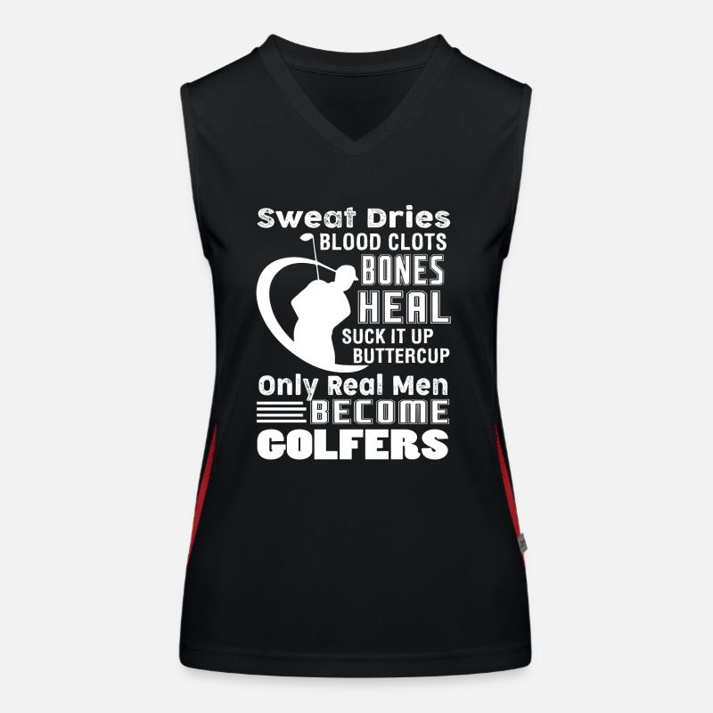 Golf Real Men Become Golfers Women's Functional Contrast Tank Top