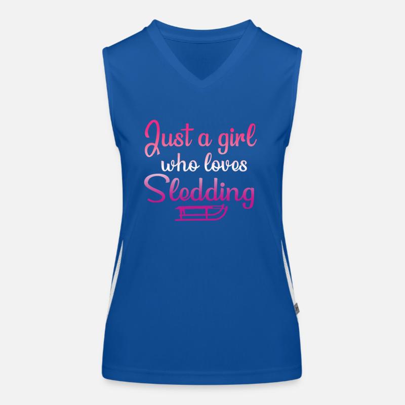 Schlittenfahren Mädchen Design Funktionelles Kontrast-Tank Top für Frauen