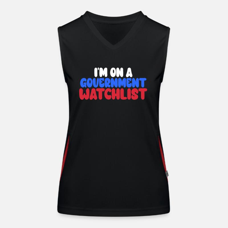 Ich stehe auf einer Beobachtungsliste der Regierung Funktionelles Kontrast-Tank Top für Frauen