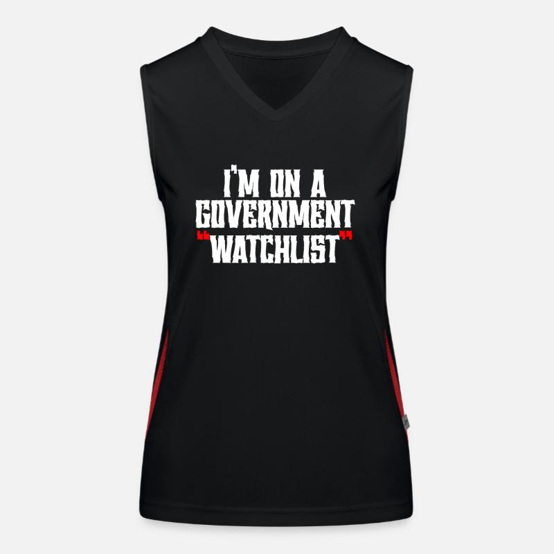 Ich stehe auf einer Beobachtungsliste der Regierung Funktionelles Kontrast-Tank Top für Frauen