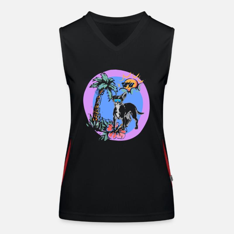 Chiweenie Dog Women's Functional Contrast Tank Top