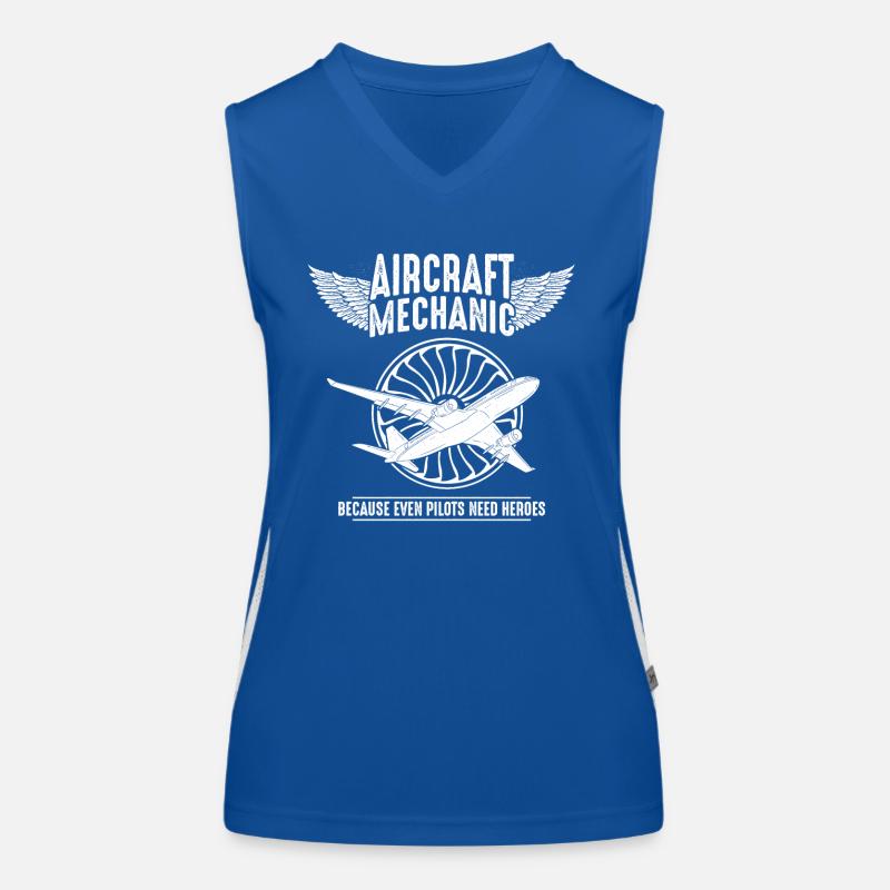 Airplane Mechanic Aviation Technician - Because Women's Functional Contrast Tank Top