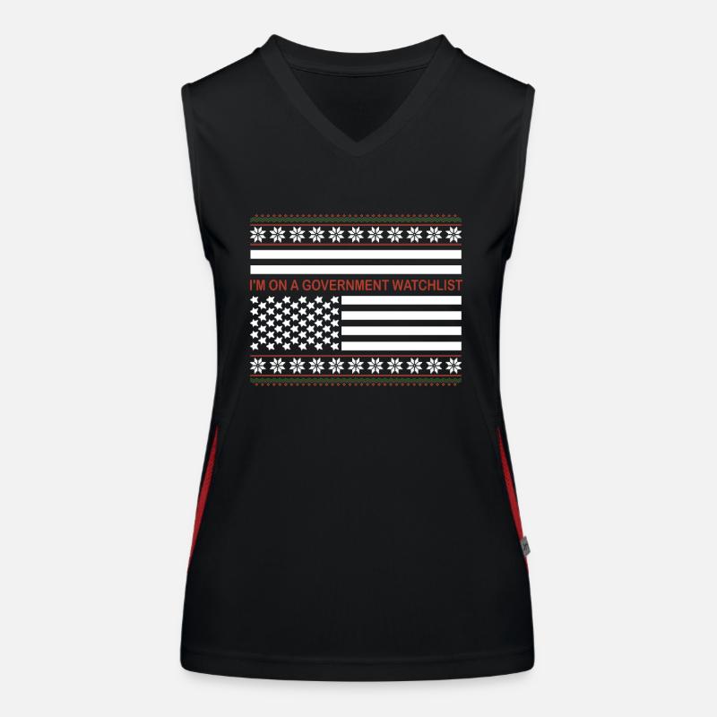 Ich stehe auf einer Beobachtungsliste der Regierung Funktionelles Kontrast-Tank Top für Frauen