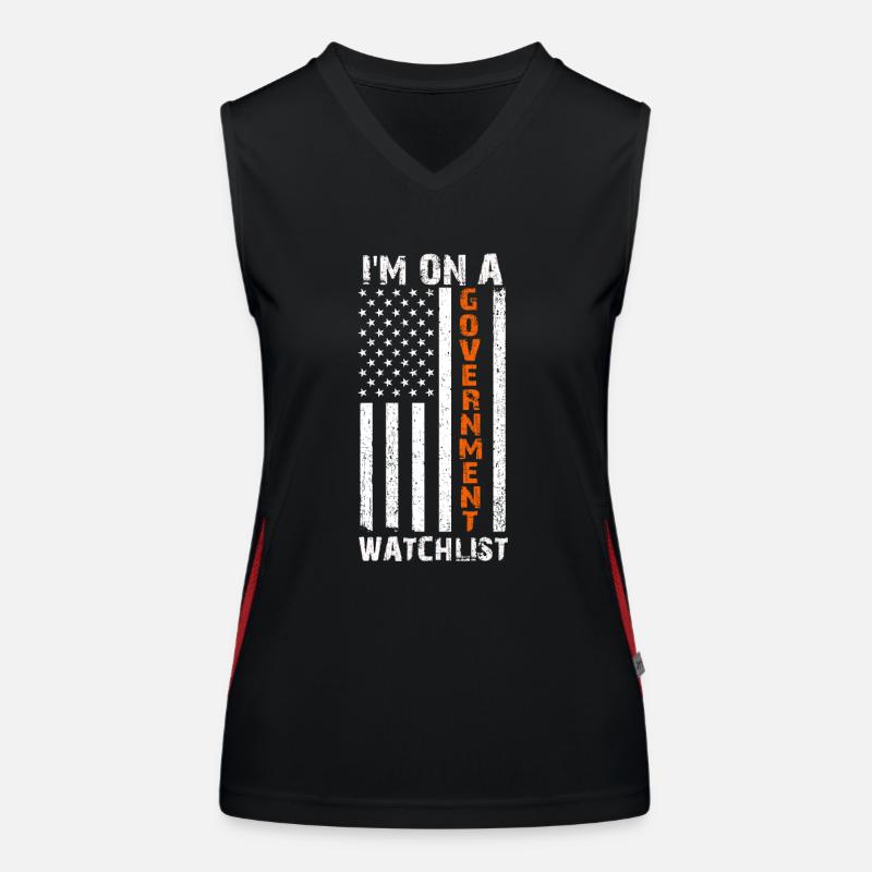 Ich stehe auf einer Beobachtungsliste der Regierung Funktionelles Kontrast-Tank Top für Frauen