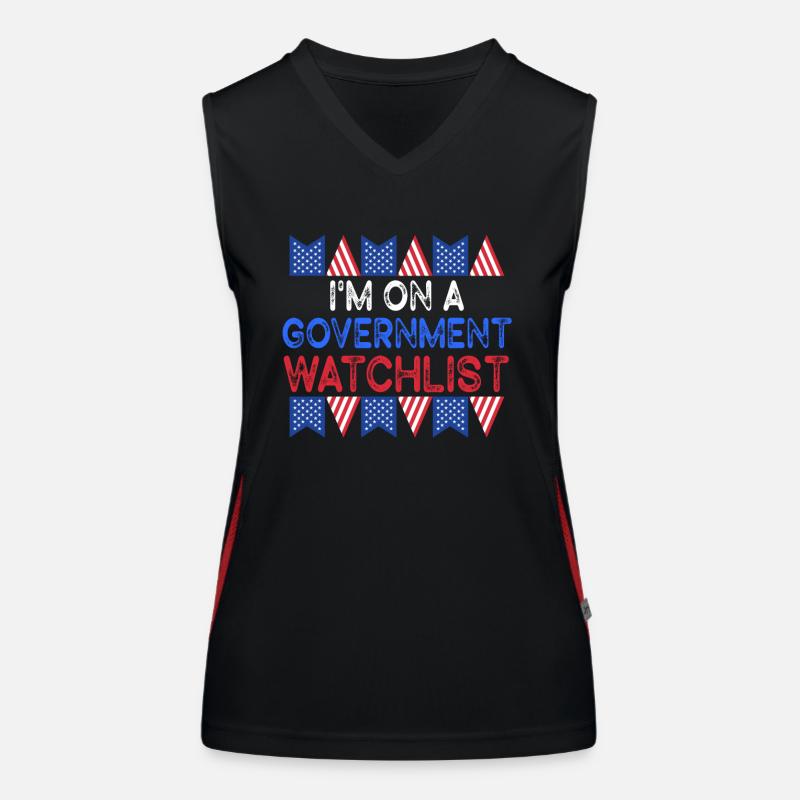 Ich stehe auf einer Beobachtungsliste der Regierung Funktionelles Kontrast-Tank Top für Frauen