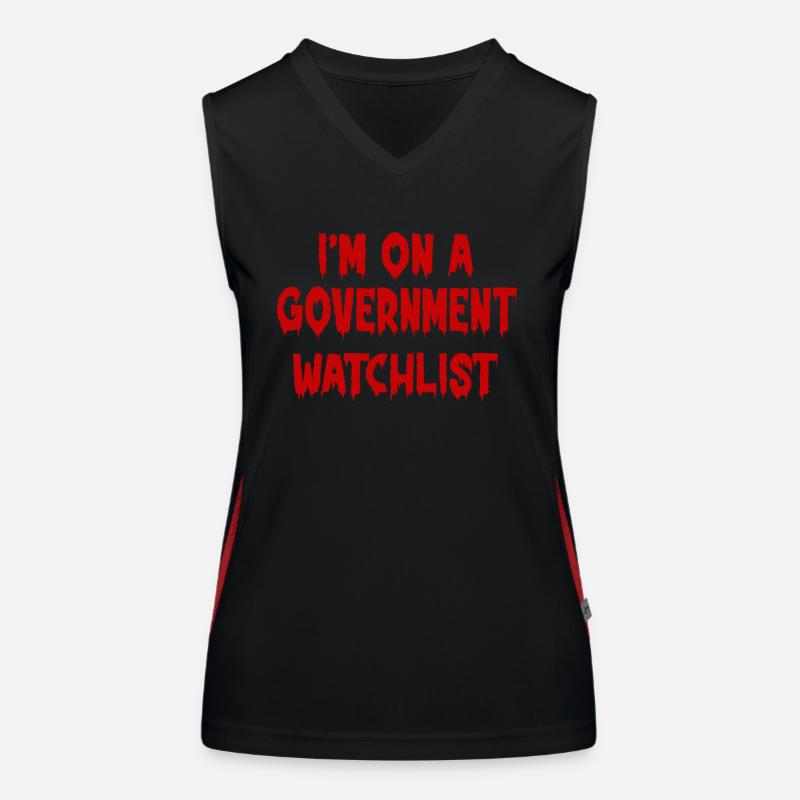 Ich stehe auf einer Beobachtungsliste der Regierung Funktionelles Kontrast-Tank Top für Frauen