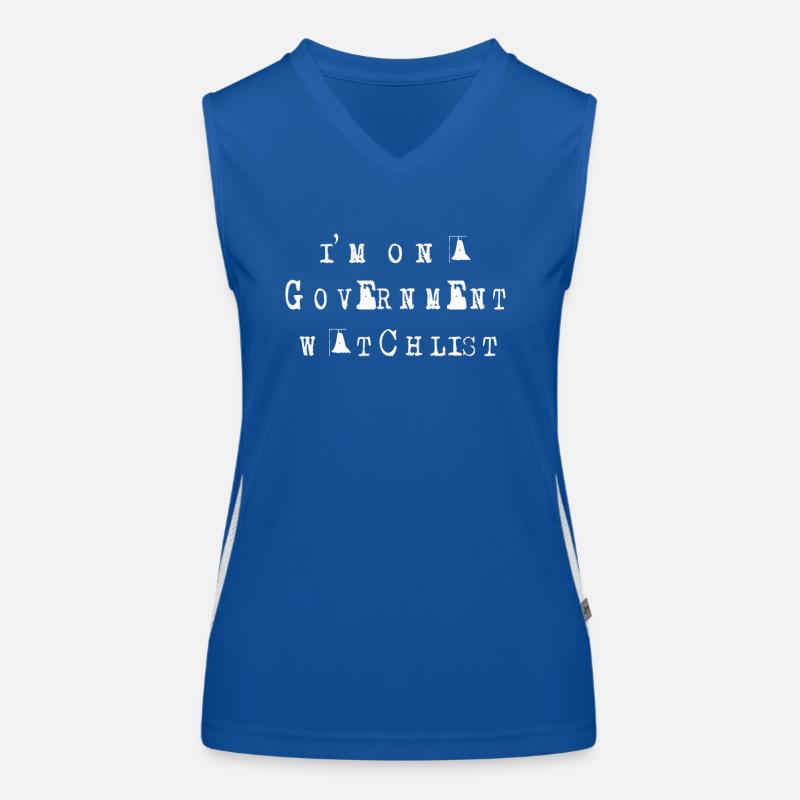 Ich stehe auf einer Beobachtungsliste der Regierung Funktionelles Kontrast-Tank Top für Frauen