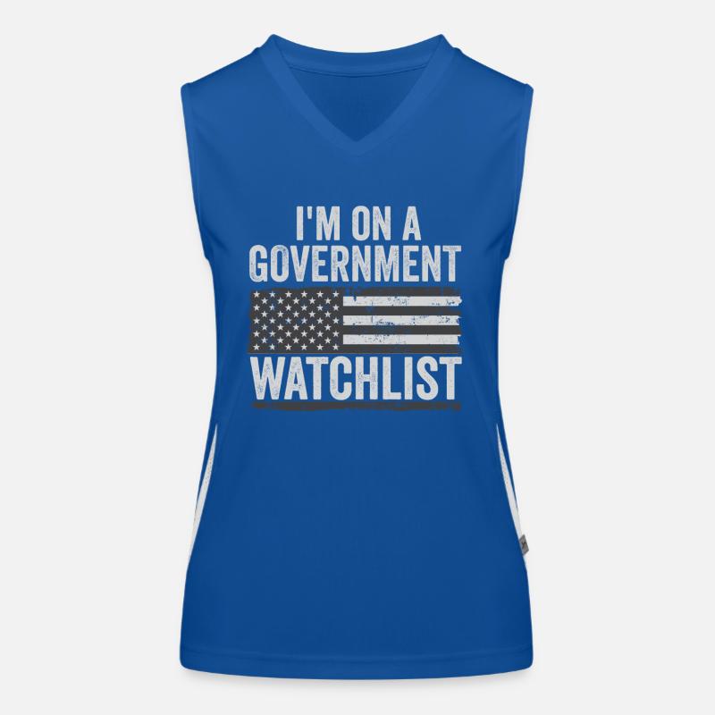 Ich stehe auf einer Beobachtungsliste der Regierung Funktionelles Kontrast-Tank Top für Frauen