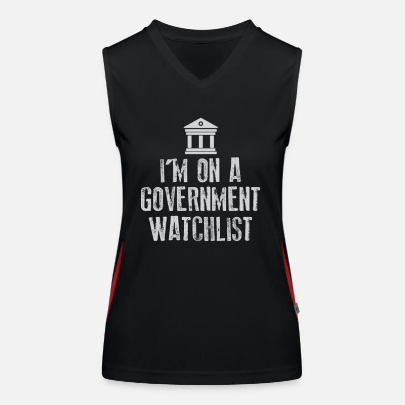 Ich stehe auf einer Beobachtungsliste der Regierung Funktionelles Kontrast-Tank Top für Frauen