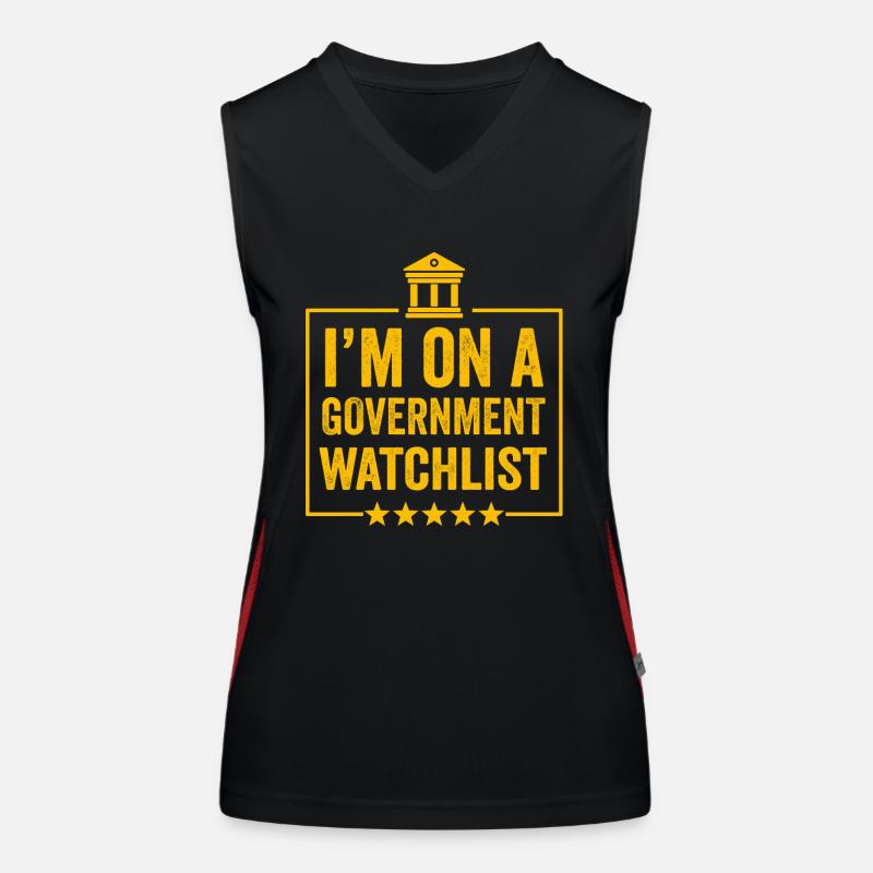 Ich stehe auf einer Beobachtungsliste der Regierung Funktionelles Kontrast-Tank Top für Frauen