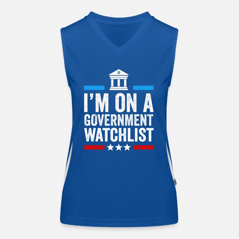 Ich stehe auf einer Beobachtungsliste der Regierung Funktionelles Kontrast-Tank Top für Frauen