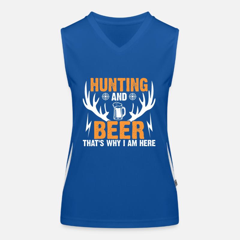 Jagen Und Bier Darum Bin Ich Hier Funktionelles Kontrast-Tank Top für Frauen