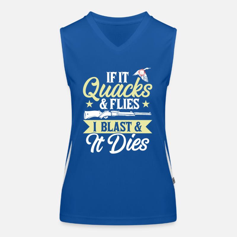 If it quacks and flies, I'll blow up and it will die Women's Functional Contrast Tank Top