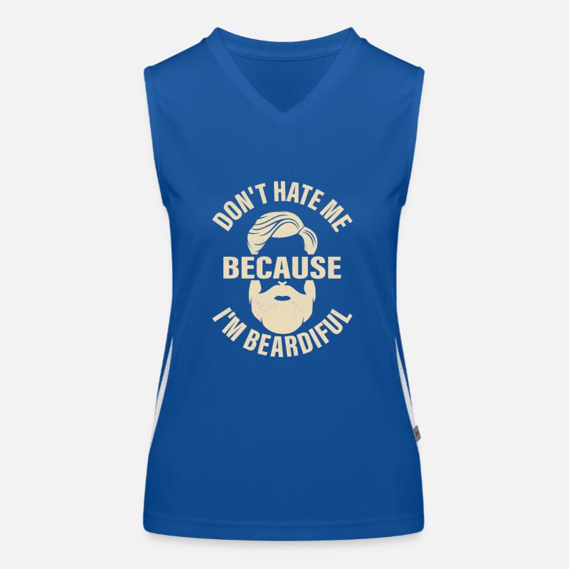 Don't Hate Me Because I'm Beardiful Bearded Man Fa Funktionelles Kontrast-Tank Top für Frauen