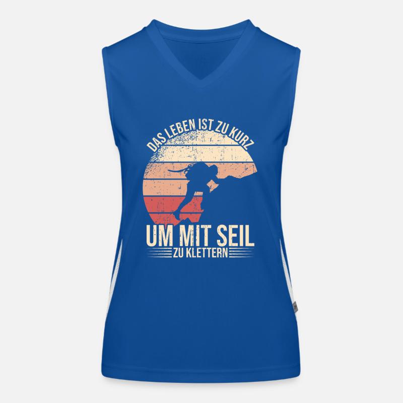 Klettern Spruch Kletterer Bouldern Freeclimbing Funktionelles Kontrast-Tank Top für Frauen