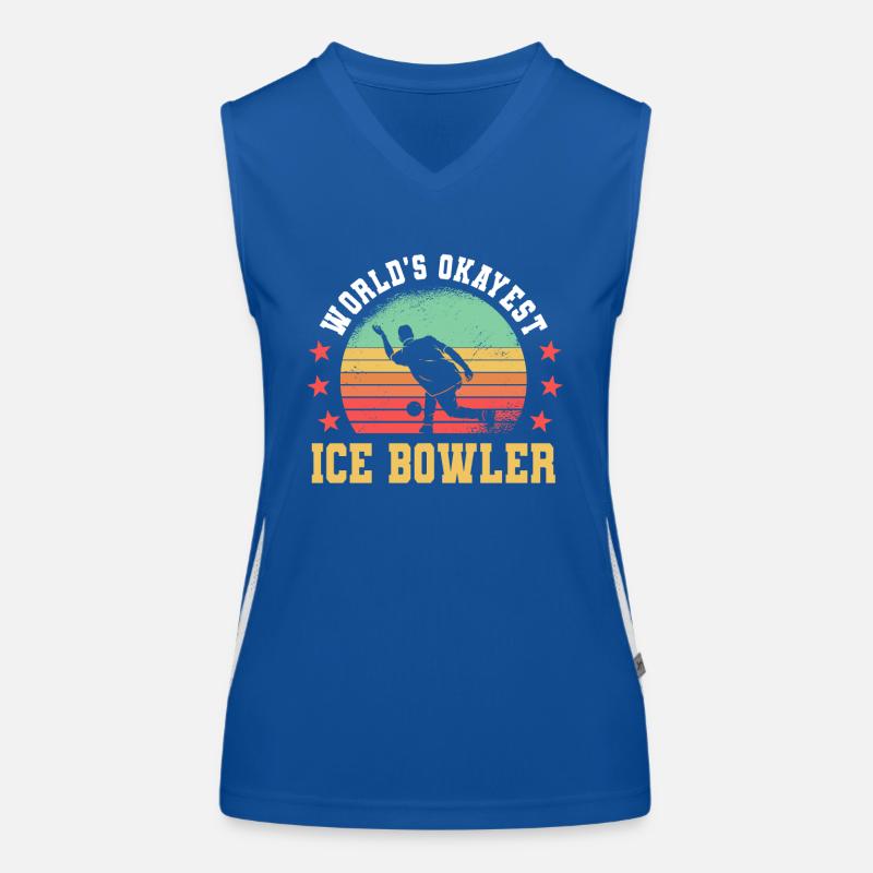 Drôle de cadeau de bowling sur glace Débardeur respirant contrasté Femme