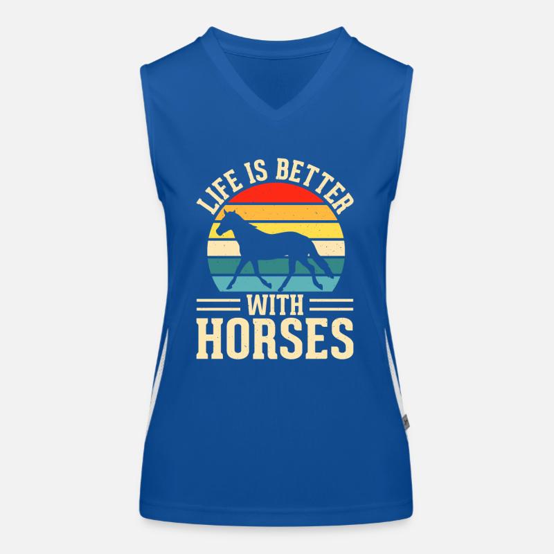 Pferde Funktionelles Kontrast-Tank Top für Frauen