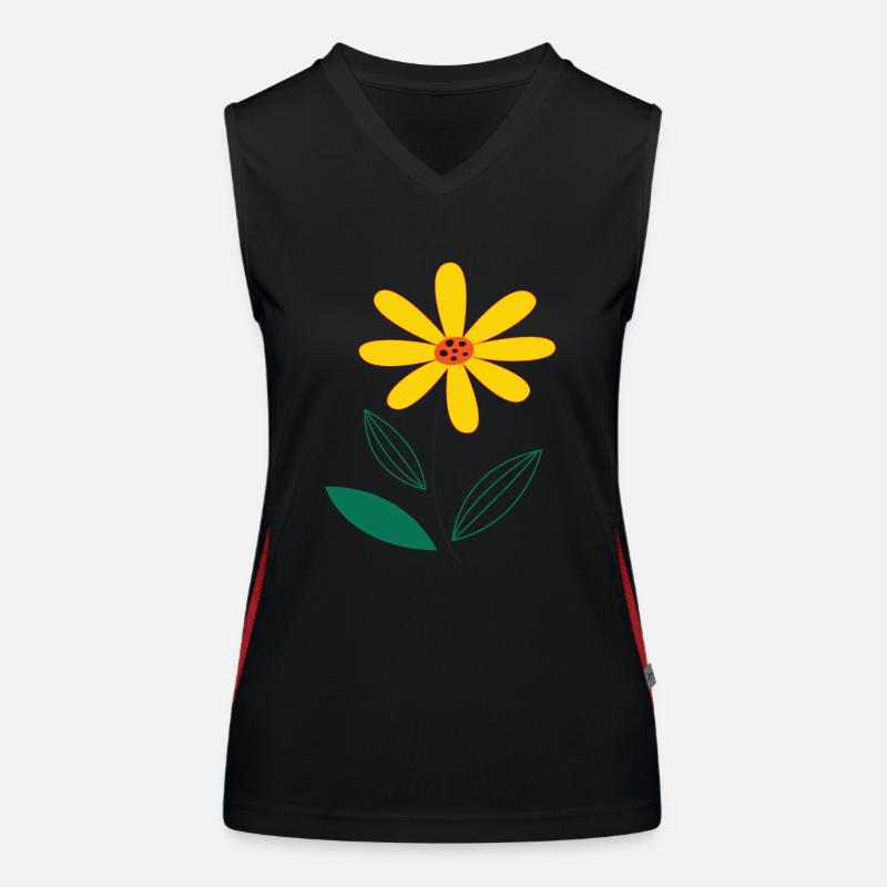 Yellow flower Women's Functional Contrast Tank Top