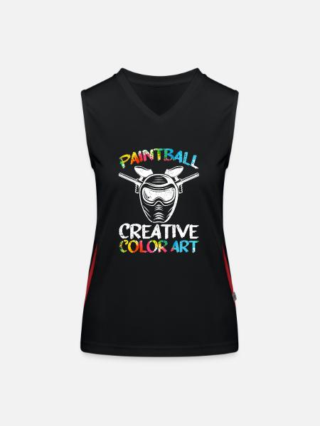 Paintball Creative Paint Color Art Airsoft Paint - Débardeur respirant contrasté Femme - noir/rouge - Devant