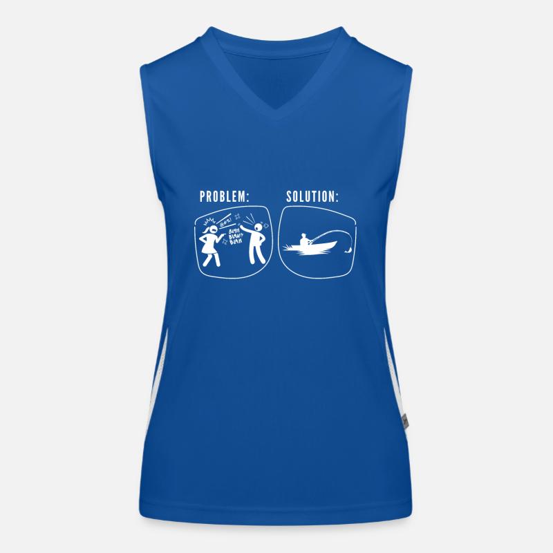 Problem Solution Ehrkrach Angeln Funktionelles Kontrast-Tank Top für Frauen