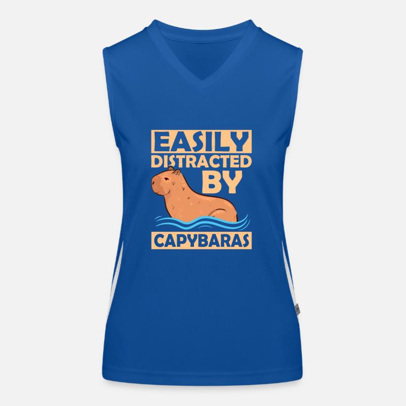Easily Distracted By Capybaras Capibara Owner Rode Funktionelles Kontrast-Tank Top für Frauen