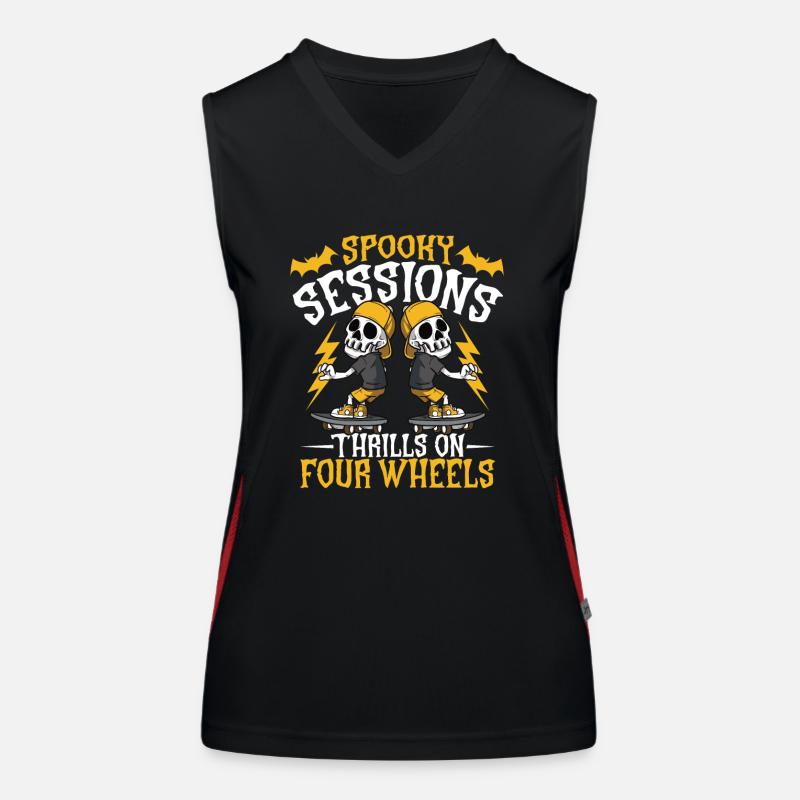 Horror Skateboarder Halloween Skateboard Geschenk Funktionelles Kontrast-Tank Top für Frauen