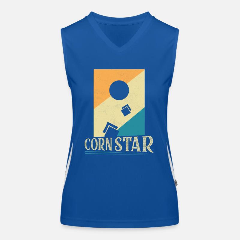 Corn Star Cornhole Bean Bag Toss Funktionelles Kontrast-Tank Top für Frauen