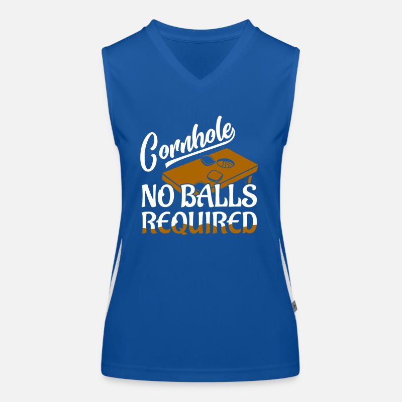 Cornhole No Balls Required Player Bean Bag Toss Women's Functional Contrast Tank Top