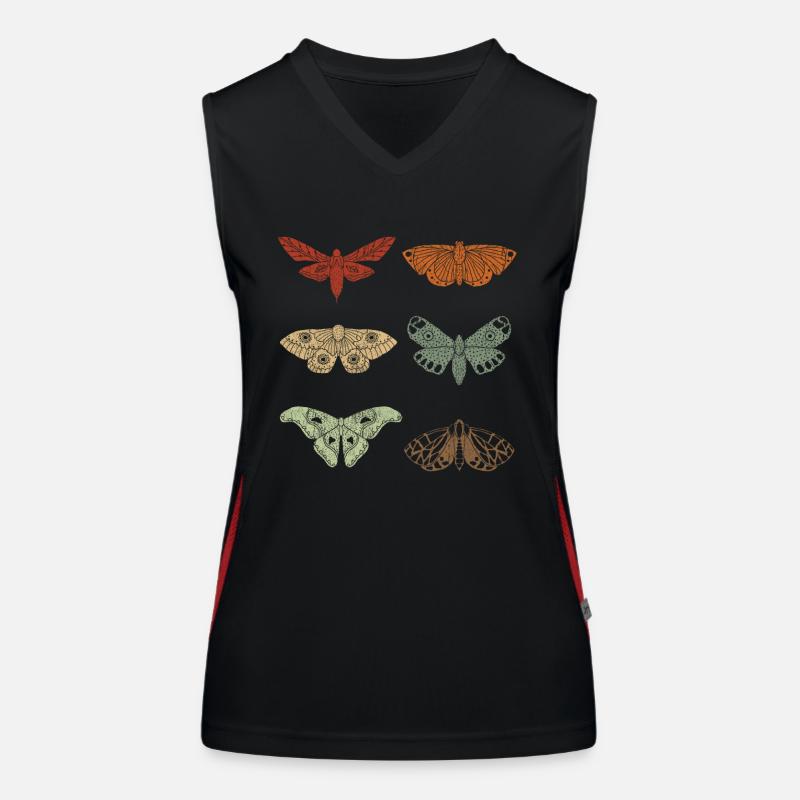 Moth Retro Vintage Moths Women's Functional Contrast Tank Top