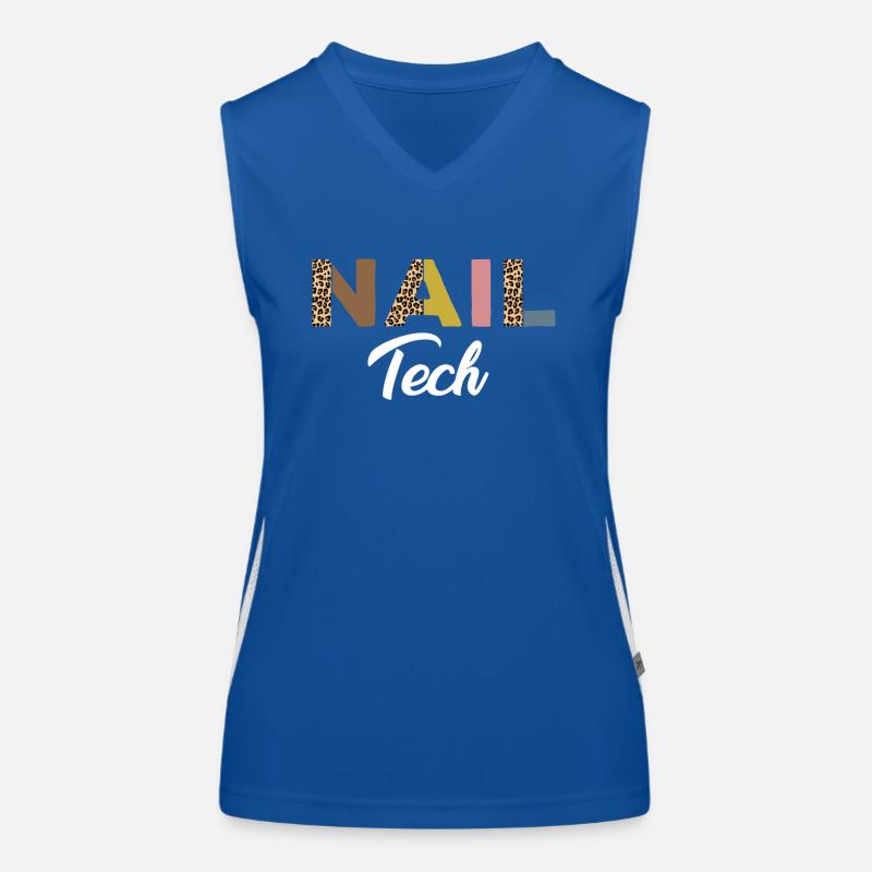 Technicienne des ongles Impression Léopard Débardeur respirant contrasté Femme