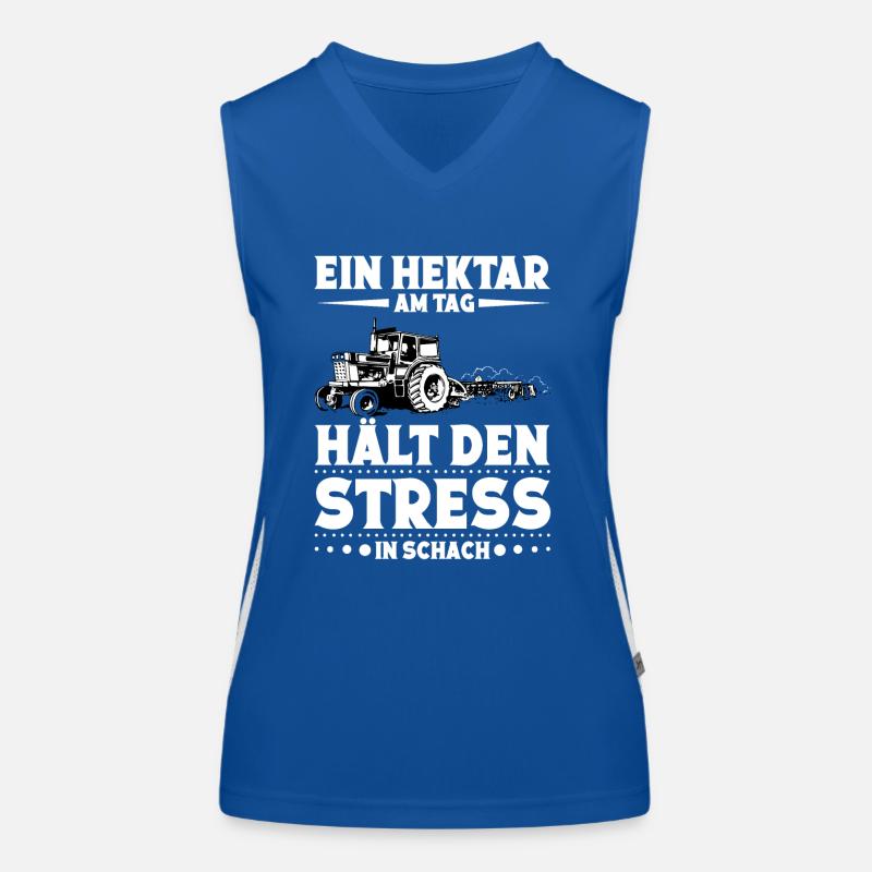 Hektar Landwirt Hühnerbauer Traktorfahrer Funktionelles Kontrast-Tank Top für Frauen
