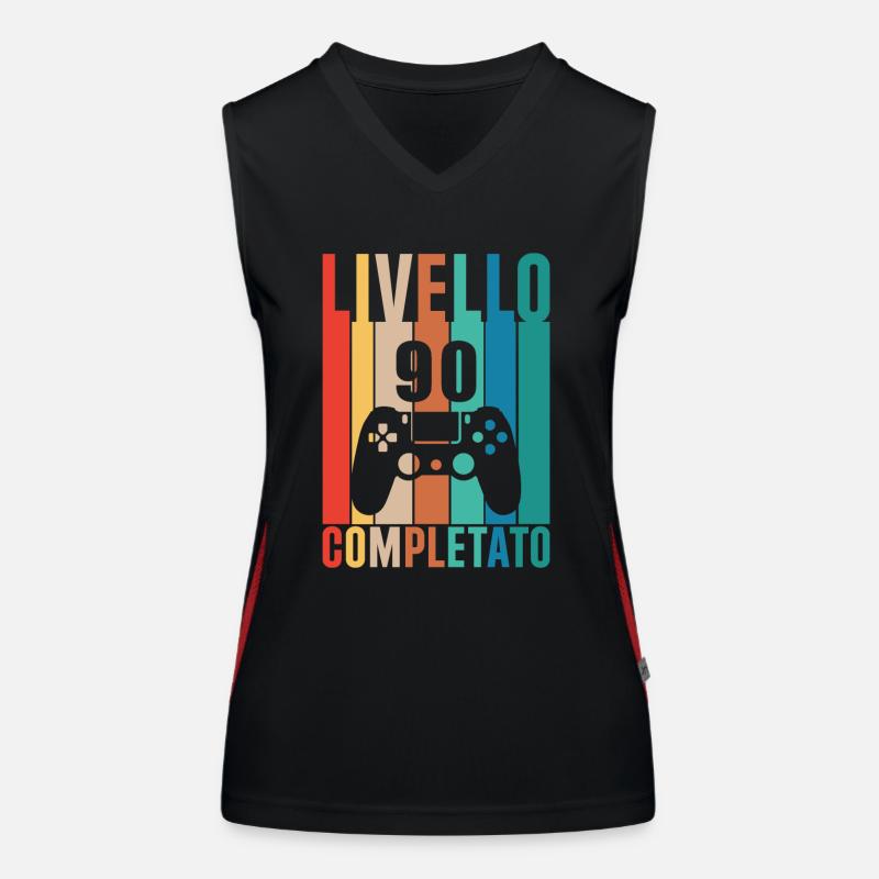 Geburtstag auf Stufe 90 - Retro-Stil Funktionelles Kontrast-Tank Top für Frauen
