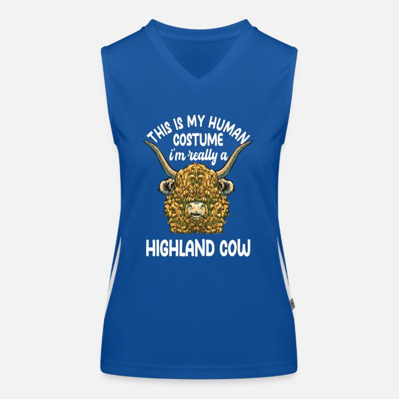 Drôle de dicton de vache des Highlands Débardeur respirant contrasté Femme