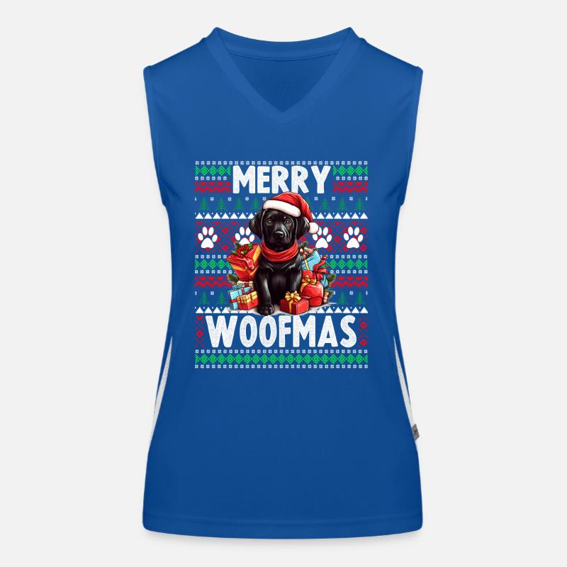 Dog Lover Christmas - Pull de Noël moche noir Débardeur respirant contrasté Femme