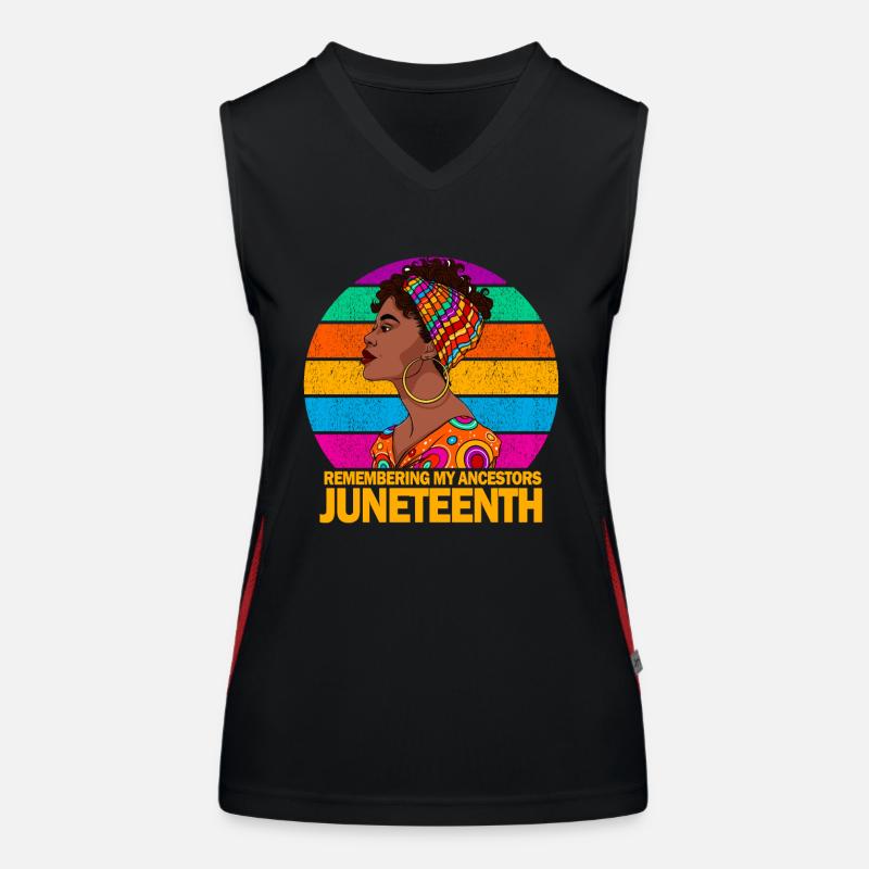 Juneteenth 1865 Remembering My Ancestors Women's Functional Contrast Tank Top