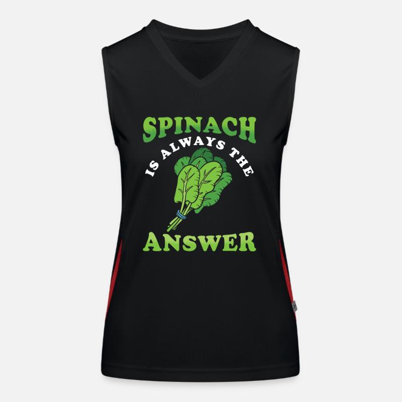Spinat Ist Immer Die Antwort Spinat Spruch Funktionelles Kontrast-Tank Top für Frauen
